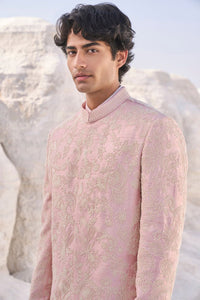 Quartz Pink Pearl Short Sherwani Set