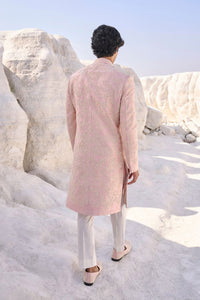 Quartz Pink Pearl Short Sherwani Set