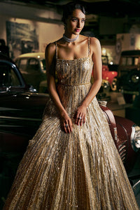 Silver Gold Crystal Gown