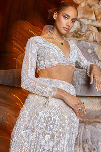 Silver Sequin Skirt Set