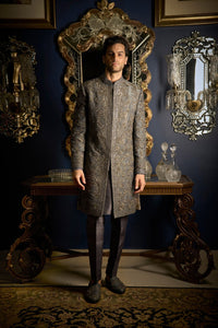 Steel Grey Sherwani Set