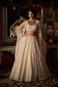 White Sequin Lehenga Set