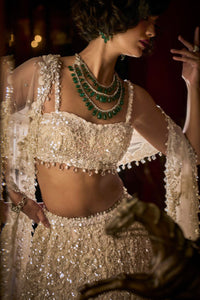 White Sequin Lehenga Set