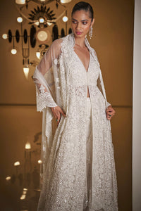 White Sequin Sharara Set