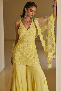 Yellow Dori Sharara Set