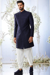 Midnight Blue Sherwani Set