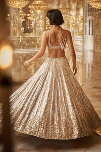 Silver Gold Crystal Lehenga Set