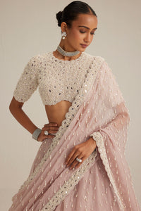 Ash Pink Pearl Drop Lehenga