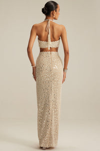 Light Beige Pencil Skirt Set