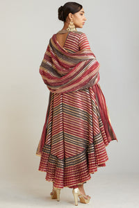 Charcoal Grey Asymmetrical Kurta Dhoti Set