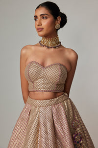 Deep Beige Lehenga Set with Corset