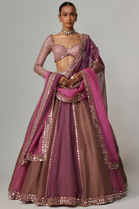 Mud Mauve Lehenga with Full Sleeve Blouse