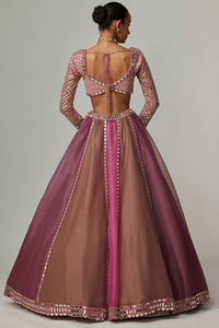 Mud Mauve Lehenga with Full Sleeve Blouse