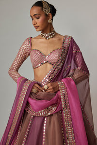 Mud Mauve Lehenga with Full Sleeve Blouse