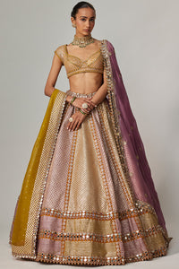 Mustard Multicolour Metallic Lehenga Set