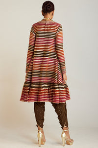 Olive Green V Neck A Line Dhoti Kurta Set