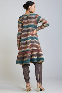 Mud Green Cheeta A Line Dhoti Kurta Set