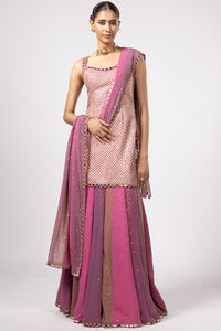 Dark Blush Kurta Lehenga Set