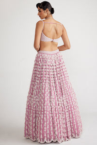 Pink Chandelier Pearl Drop Lehenga Set