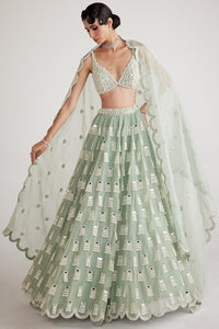 Mint Green Chandelier Drop Lehenga Set