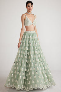 Mint Green Chandelier Drop Lehenga Set