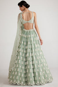 Mint Green Chandelier Drop Lehenga Set