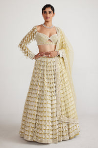 Fern Green Chandelier Pearl Drop Lehenga Set