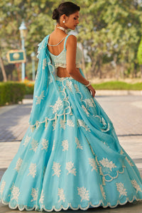 Blue Flower Lehenga Set