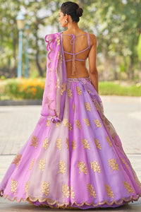 Mauve Multicolor Flower Lehenga Set