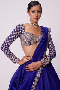 Persian Blue Hand Embroidered Lehenga Set