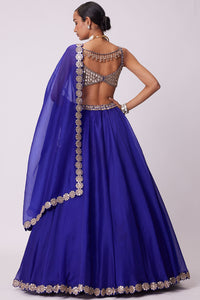 Persian Blue Organza Lehenga Set