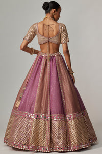Mud Mauve Lehenga with Elbow Sleeve Blouse