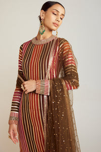 Olive Green Round Neck Straight Kurta Pant Set