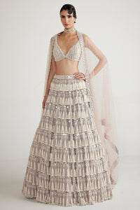 Pink Chandelier Pearl Drop Lehenga Set