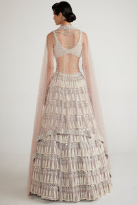 Pink Chandelier Pearl Drop Lehenga Set