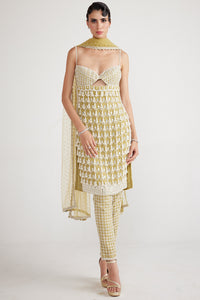 Fern Green Chandelier Pearl Drop Kurta Set