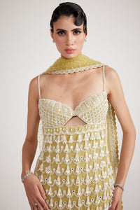 Fern Green Chandelier Pearl Drop Kurta Set