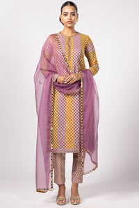 Mustard Multicolour Kurta Set