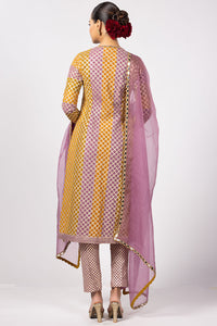 Mustard Multicolour Kurta Set