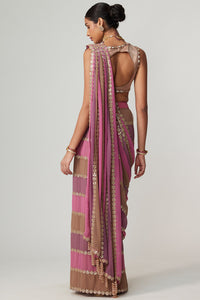 Mud Mauve Multicolour Saree