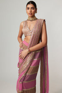 Mud Mauve Multicolour Saree