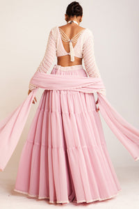 Powder Pink Pearl Drop Sharara Set