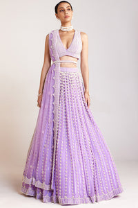 Lilac Chandelier Pearl Lehenga