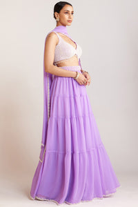 Lilac Embellished Sharara Set