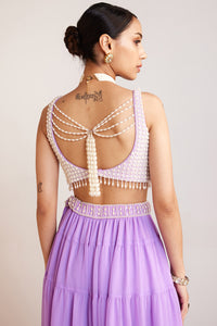 Lilac Embellished Sharara Set