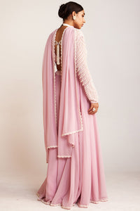 Powder Pink Pearl Lehenga Pants Set