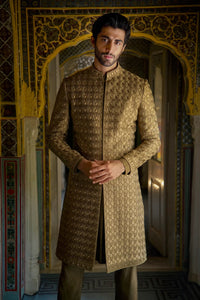 Antique Gold Sherwani Set