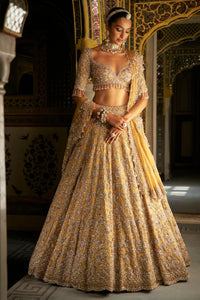 Gold Crystal Lehenga Set