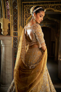 Gold Crystal Lehenga Set