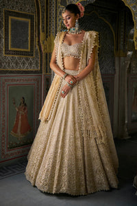 Ivory Gold Pearl Lehenga Set